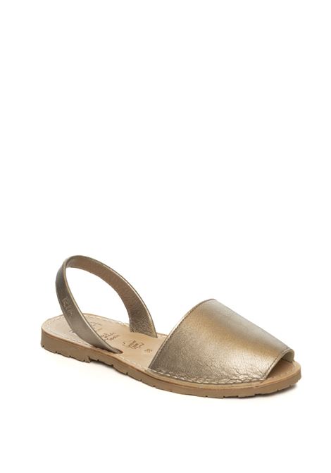 silver leather flat sandal RIA MENORCA | 20002METALGRAIN-ONIX